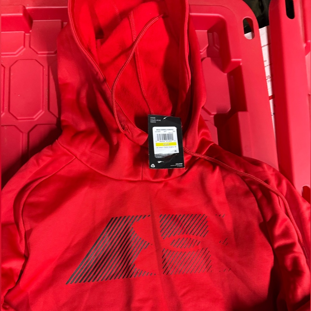 New Balance Red Hoodie with Black Logo